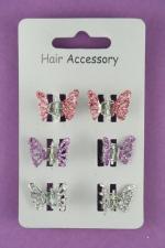 6 BUTTERFLY MINI CLAW CLIPS