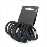 12 BLACK BAMBOO STYLE HAIR ELASTICS