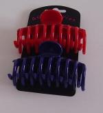 RED AND NAVY ROUND CLAW CLIPS