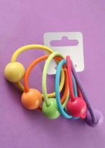 PACK OF 6 BRIGHT HAIR ELASTICS WITH BOBBLE