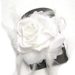 WHITE ROSE WITH ELASTIC & CLIP