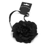 Spectacular black flower on solft hair band