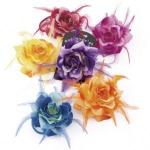 PACK OF SIX BRIGHT HAIR FLOWERS
