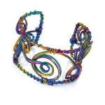 Multi colour wire cuff bangle