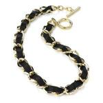Gold chain ribbon necklace